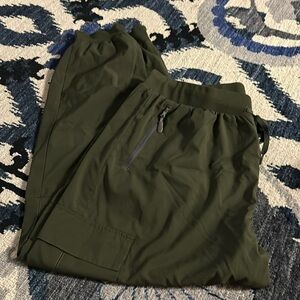 LIBIN Women's Hunter Green Drawstring Zipper Pocket Cargo Jogger Pants Size XXXL